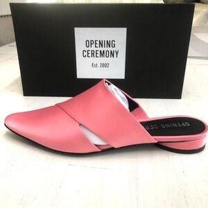 OPENING CEREMONY Pointed Toe Mules Slip On Flats Size 38 Cactus Pink NIB